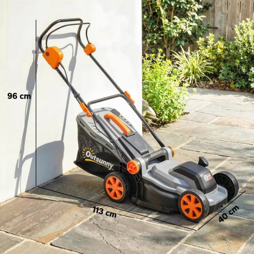 Outsunny Cortacésped A Batería Inalámbrico 18v Con 2 Baterías de 4ah Y Cargador