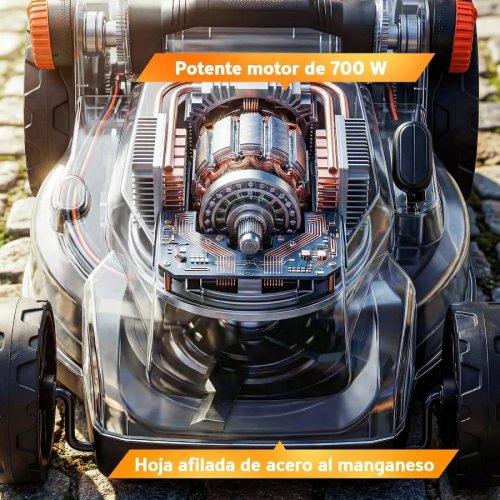 Outsunny Cortacésped A Batería Inalámbrico 18v Con 2 Baterías de 4ah Y Cargador