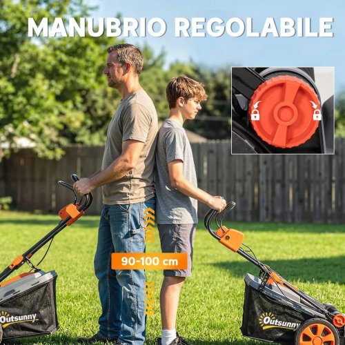 Outsunny Cortacésped Eléctrico Cortacésped Eléctrico 1800W Mulching 40cm
