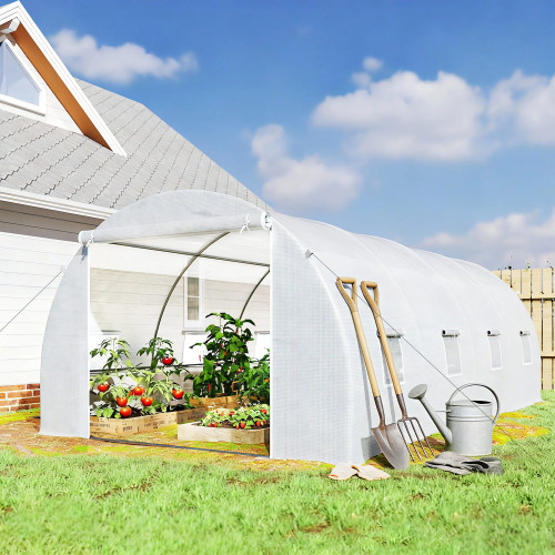 Outsunny Invernadero 6x3x2 M Caseta Para Jardín Terraza Cultivo Plantas Flores