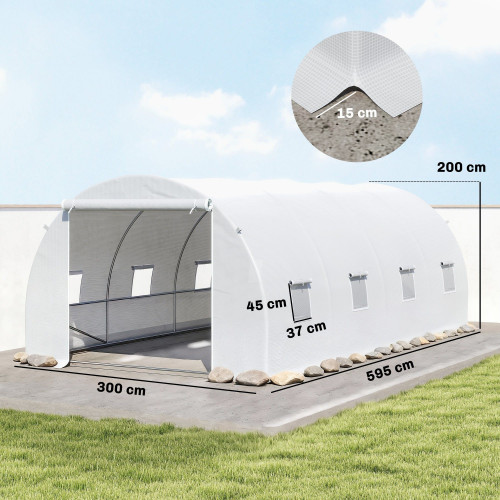 Outsunny Invernadero 6x3x2 M Caseta Para Jardín Terraza Cultivo Plantas Flores