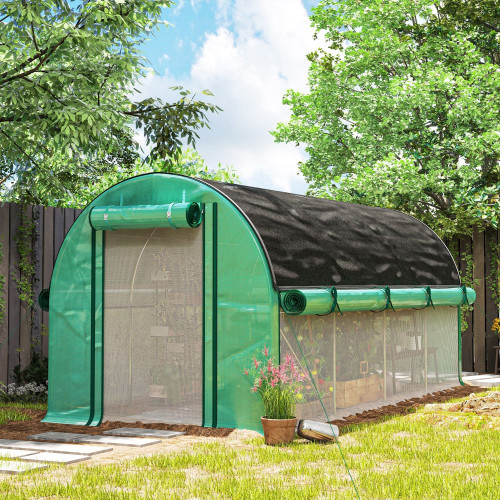 Outsunny Invernadero De Exterior 4,5x2x2 M Con Paredes Laterales Enrollables