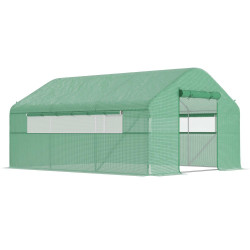 Outsunny Invernadero De Exterior 4x3x2 M Con Cubierta De Pe Anti-uv Verde