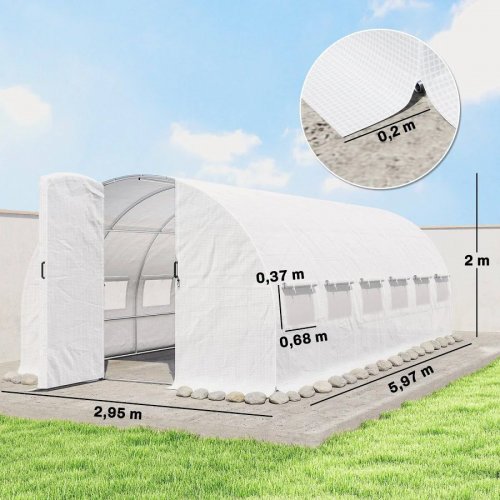 Outsunny Invernadero de Exterior 6x3x2 m Invernadero de Túnel con Puerta con Bisagras