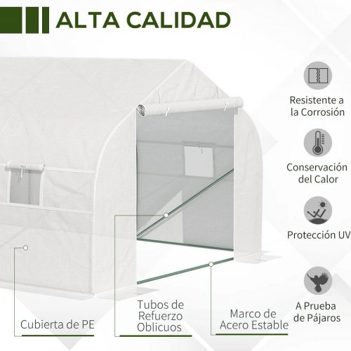 Outsunny Invernadero de Jardín 593x300x200 cm Tipo Túnel para