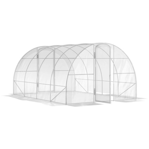 Outsunny Invernadero De Túnel 4x3x2 M Con 2 Puertas Transparente