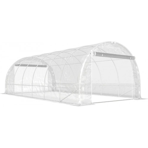 Outsunny Invernadero de Túnel 6x3x2 m con 2 Puertas Enrollables Transparente