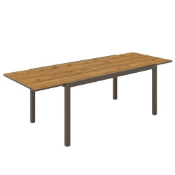 Outsunny Mesa De Jardín Extensible 160-240 Cm Con Borde De Aluminio Marrón
