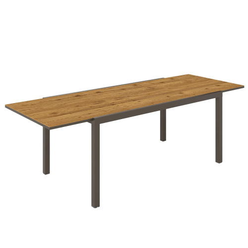 Outsunny Mesa De Jardín Extensible 160-240 Cm Con Borde De Aluminio Marrón