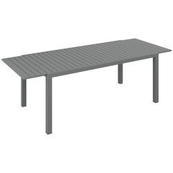 Outsunny Mesa De Jardín Extensible Con Marco De Aluminio 180/240x94x73 Cm Gris