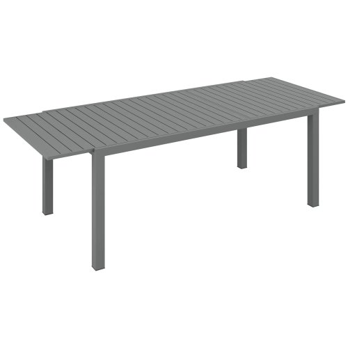 Outsunny Mesa De Jardín Extensible Con Marco De Aluminio 180/240x94x73 Cm Gris