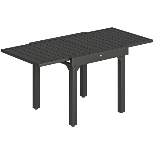 Outsunny Mesa De Jardín Exterior Extensible 80/160 Cm De Aluminio Negro