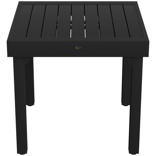 Outsunny Mesa De Jardín Exterior Extensible 80/160 Cm De Aluminio Negro