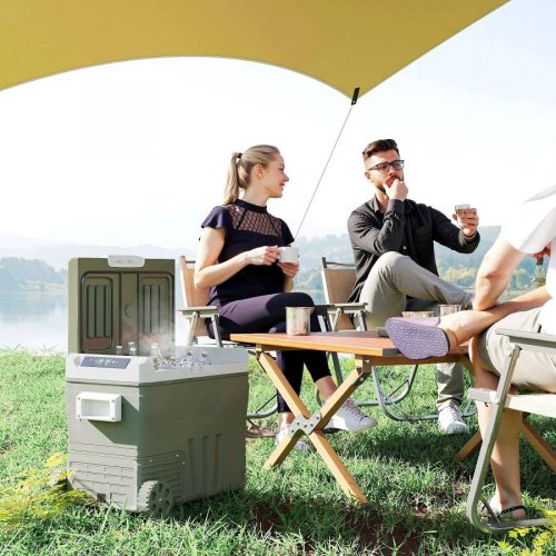Outsunny Nevera Portátil Eléctrica 45L Refrigerador de Coche 12V/24V -20°C a +20 °C con Pantalla LED Táctil 64,5x43,5x53 cm