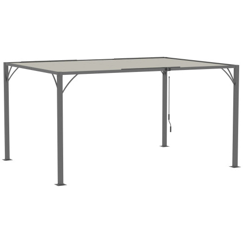 Outsunny Pérgola De Jardín 3x4 M Con Techo De Lamas Orientables Upf30+ Crema