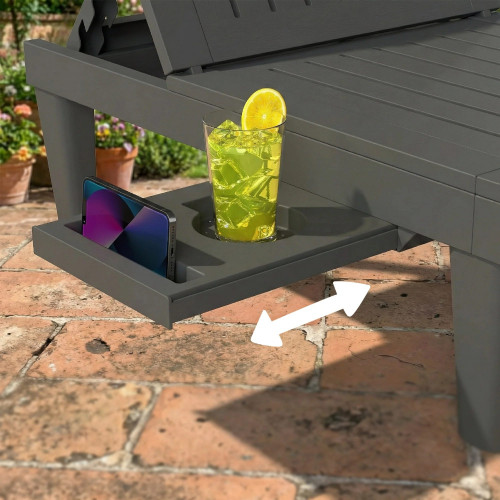 Outsunny Set De 2 Tumbonas De Jardín Exterior Reclinables Bandeja Lateral Gris