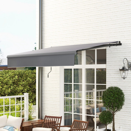 Outsunny Toldo Manual Retráctil 3x2 M Ajustable Con Manivela Protección Uv50+