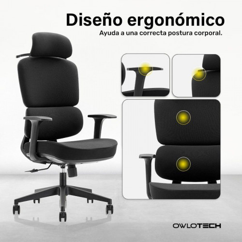 Owlotech Prestige Silla Escritorio Ergonómica Negra