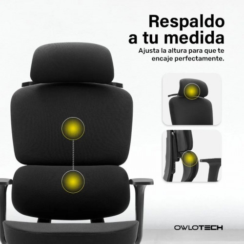 Owlotech Prestige Silla Escritorio Ergonómica Negra