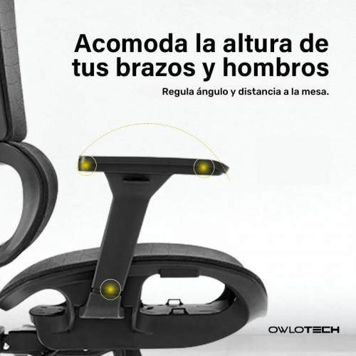 Owlotech Regal Silla Escritorio Ergonómica Mesh Negra