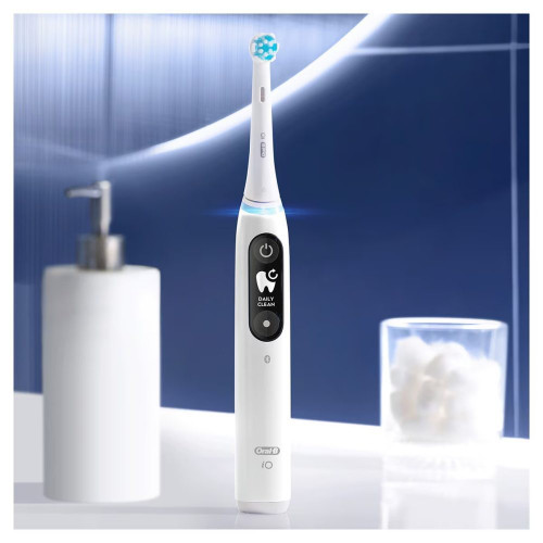 Pack 2 cepillos de dientes eléctricos Oral-B iO 6 con pantalla y 3 cabezales de recambio Blanco / Rosa