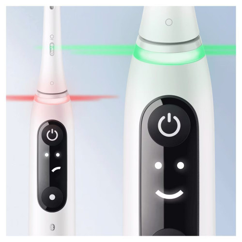 Pack 2 cepillos de dientes eléctricos Oral-B iO 6 con pantalla y 3 cabezales de recambio Blanco / Rosa