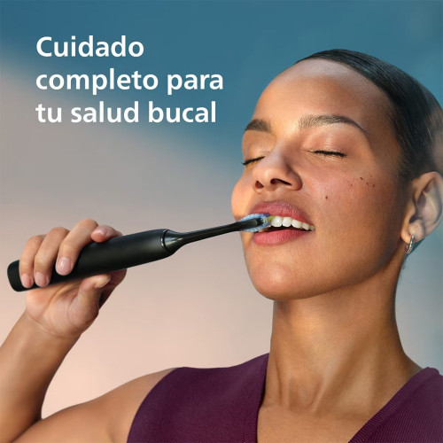 Pack 2 cepillos de dientes eléctricos Philips Sonicare DiamondClean 9000, tecnología sónica, sensor de presión, 4 modos, 2 intensidades, conectado Blanco y negro