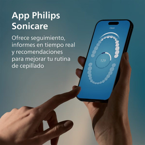 Pack 2 cepillos de dientes eléctricos Philips Sonicare DiamondClean 9000, tecnología sónica, sensor de presión, 4 modos, 2 intensidades, conectado Blanco y negro