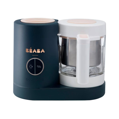 Pack Babycook Beaba Neo Night Blue con Tarros de vidrio (250 ml y 150 ml) Azul