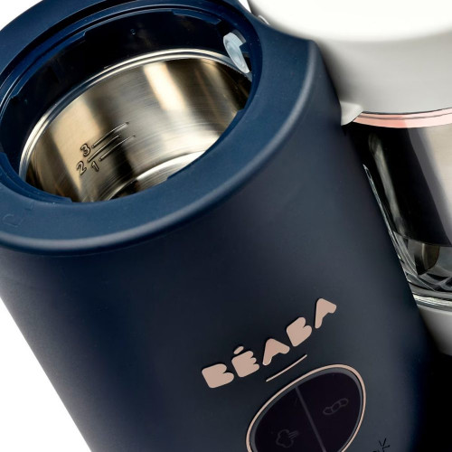 Pack Babycook Beaba Neo Night Blue con Tarros de vidrio (250 ml y 150 ml) Azul