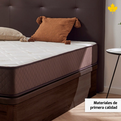 Pack Colchón Descansin + Canapé Abatible 135x190 | Color Blanco | Maxima Comodidad | Gran Almacenaje