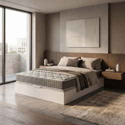Pack Colchón Viscoelástico 150x190cm y canapé | ENVIO Y MONTAJE INCLUIDO | ROYAL SLEEP Ceramic | Blanco