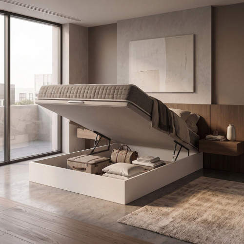Pack Colchón Viscoelástico 150x190cm y canapé | ENVIO Y MONTAJE INCLUIDO | ROYAL SLEEP Ceramic | Blanco