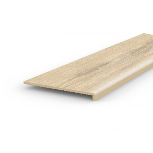 Pack de 2 peldaños gres porcelánico Underwood efecto madera beige 120x32cm espesor 50mm