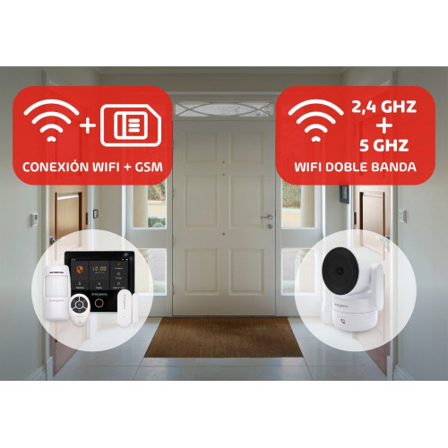 Pack especial: Instalación básica + Alarma Wifi+GSM + Cámara Wifi DUAL interior