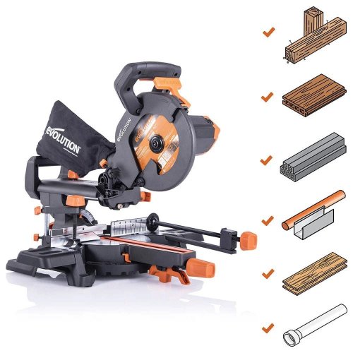 Pack Evolution - Ingletadora Telescópica R210SMS+ Evolution de 210 mm con Hoja Multi-material TCT y Soporte Universal