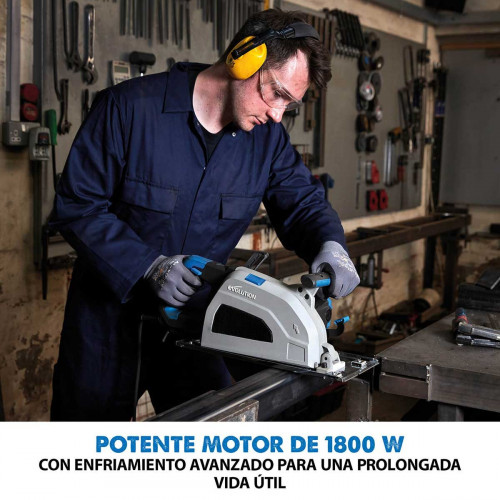 Pack Evolution - Sierra Circular S210CCS Evolution de 210mm para el Corte de Metal con Guía de Corte de 1,4 m