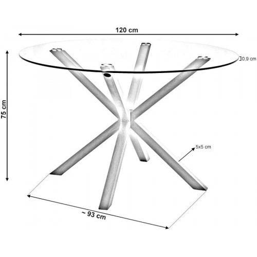 Pack Mesa Redonda de Cristal Templado + Sillas polipiel/metal