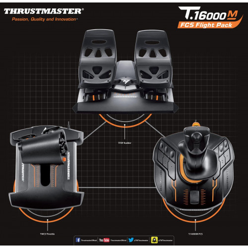 Pack Thrustmaster T16000M Flight PC Mac Negro