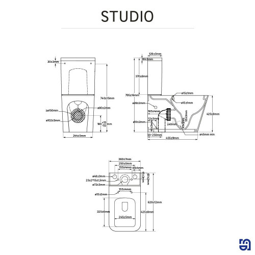 Pack WC SENSEA STUDIO con tapa amortiguada blanco