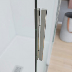 Panel lateral fijo para mampara de ducha frontal transparente Vitria perfil aluminio cromo 70x199.2 cm cristal templado de seguridad 6mm espesor Antical Glassinox