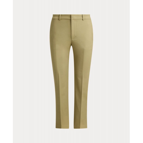 Pantalón recto de mujer de sarga Slim Fit Kaki