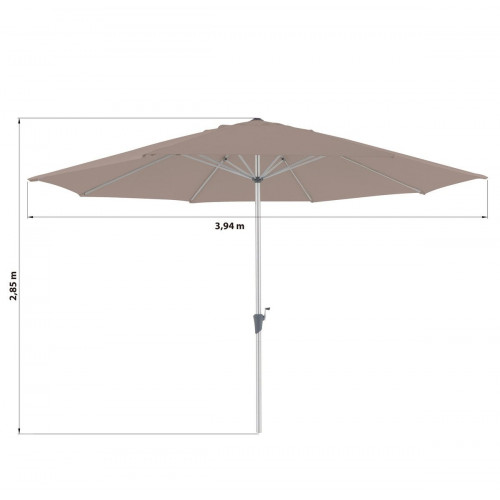 Parasol de jardín octogonal de aluminio NATERIAL Aura II tostado Ø 394 cm