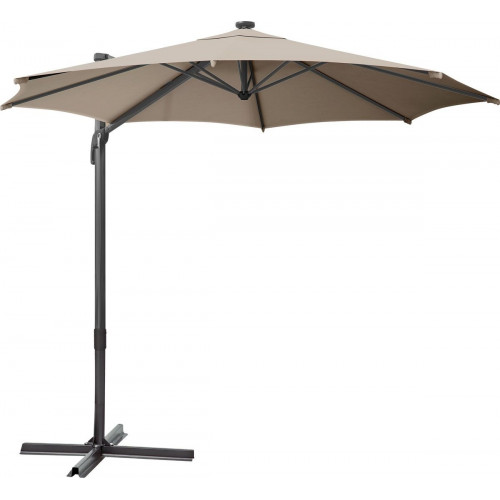 Parasol de mástil lateral / excéntrico octogonal de aluminio NATERIAL Avea marrón 287x287 cm
