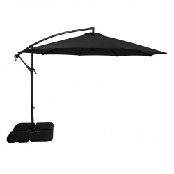 Parasol Excéntrico de 3 m con Base Cuadrada – Negro