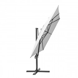 Parasol excéntrico de aluminio / acero NATERIAL Aura blanco 281x386.5 cm