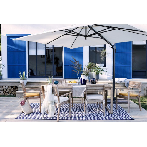 Parasol excéntrico de aluminio / acero NATERIAL Aura blanco 281x386.5 cm