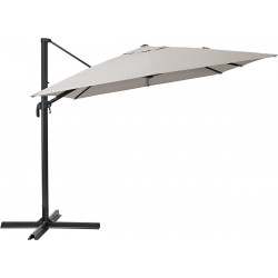 Parasol excéntrico de aluminio / acero NATERIAL Aura marrón 281x386.5 cm