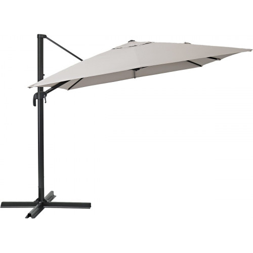 Parasol excéntrico de aluminio / acero NATERIAL Aura marrón 281x386.5 cm