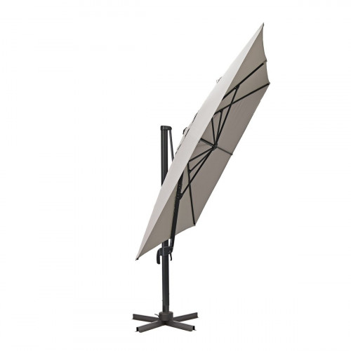 Parasol excéntrico de aluminio / acero NATERIAL Aura marrón 281x386.5 cm